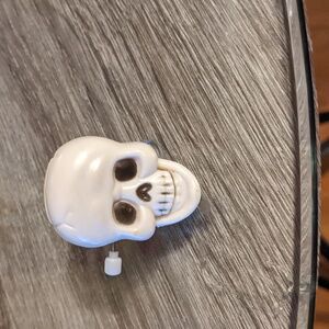 VTG 1980s Halloween Wind Up Skull Skeleton Grim Reaper Chattering Monster WORKS